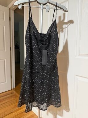 Black Polka Dot Slip Dress